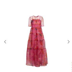 Staud Hyacinth Dress California Poppy Peony, XL